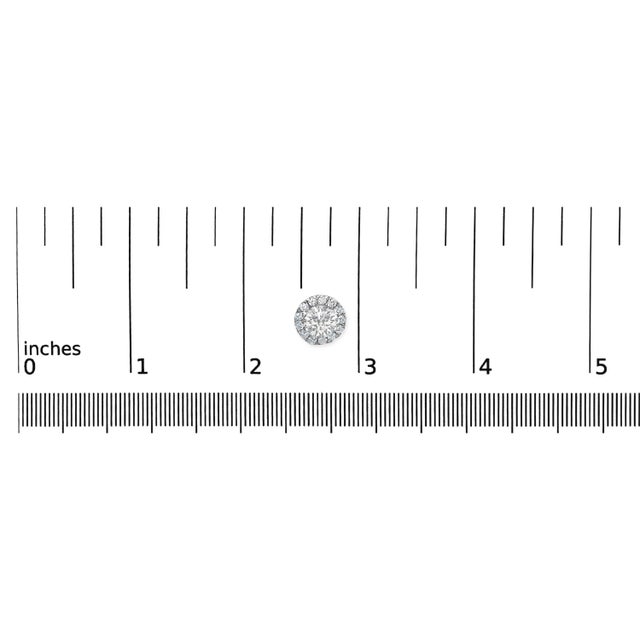 Early 21st Century 14K White Gold 3/4 Cttw Lab-Grown Diamond Floating Halo Stud Earring (F-G Color, VS1-VS2 Clarity) For Sale - Image 5 of 5