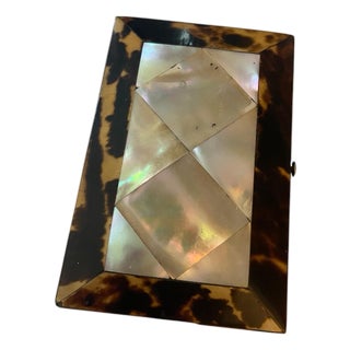 Victorian Faux Tortoise and Mother of Pearl Calling Card Case For Sale