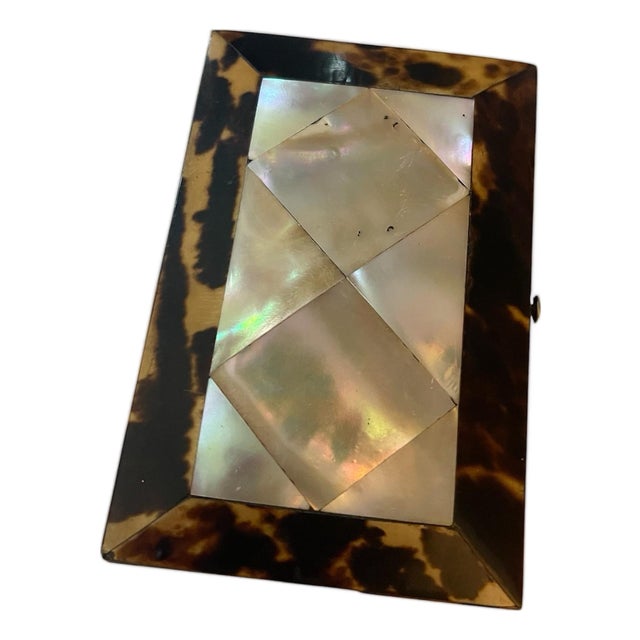Victorian Faux Tortoise and Mother of Pearl Calling Card Case For Sale