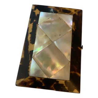 Victorian Tortoise and Mother of Pearl Calling Card Case For Sale