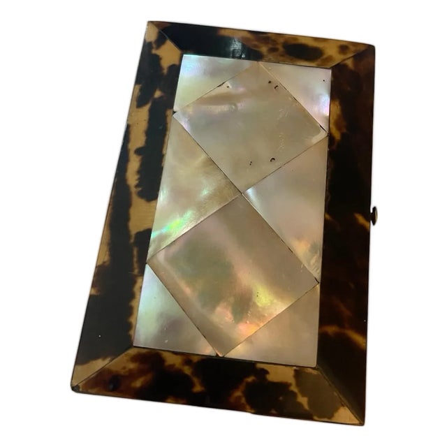Victorian Tortoise and Mother of Pearl Calling Card Case For Sale