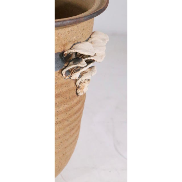 1970's Studio Made Art Pottery Stoneware Planter With Fungus Growth Decoration For Sale - Image 11 of 15