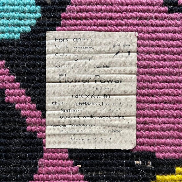 Flower Power Rug, 1970s For Sale - Image 6 of 12