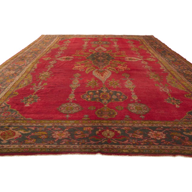 Jacobean Antique Persian Sultanabad Rug - 11'04 x 16'11 For Sale - Image 3 of 8
