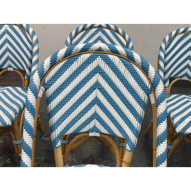 Serena & Lily Chevron Riviera Side Bistro Chairs, Set of Four For Sale In San Francisco - Image 6 of 11