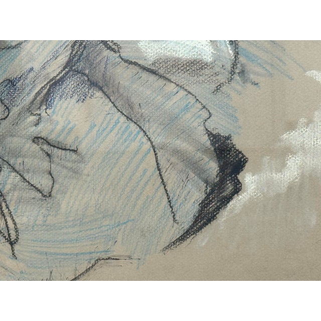 Circa 1976 J. Mayons Custom Framed Pastel Panting of Male Nude For Sale - Image 9 of 12