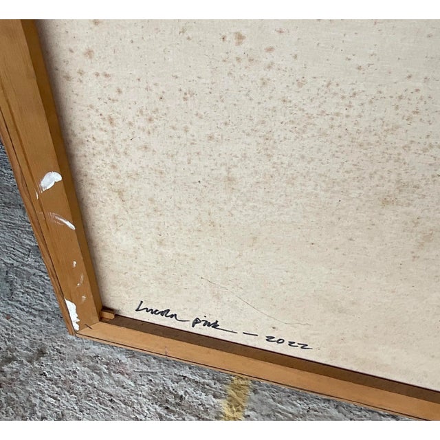 Vintage Abstract Expressionist Painting Signed Lincoln Park For Sale - Image 9 of 12