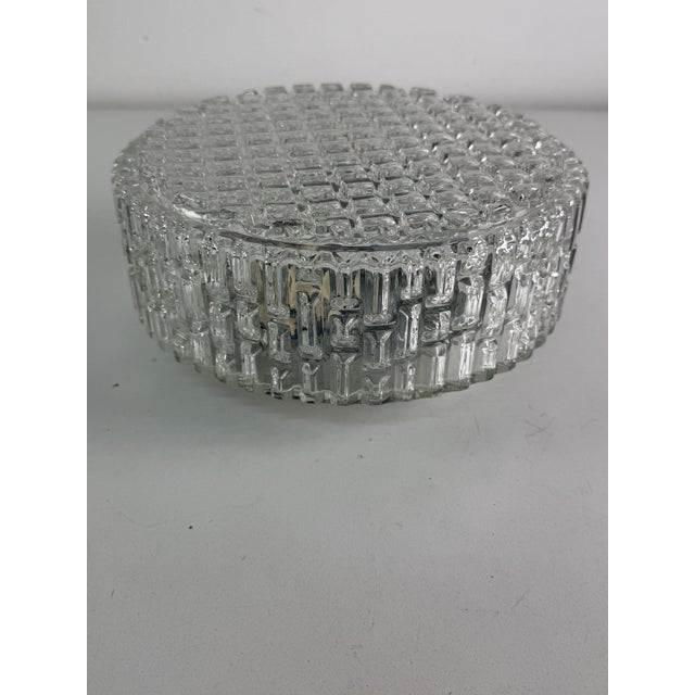 Circular Textured Glass Ceiling or Wall Lights in the style of Rupert Nikoll, 1960s, Set of 2 For Sale - Image 9 of 14
