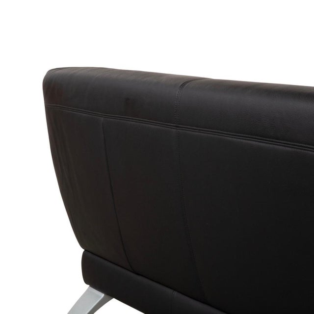 Animal Skin Model 2300 2-Seater Sofa in Black Leather from Rolf Benz For Sale - Image 7 of 14