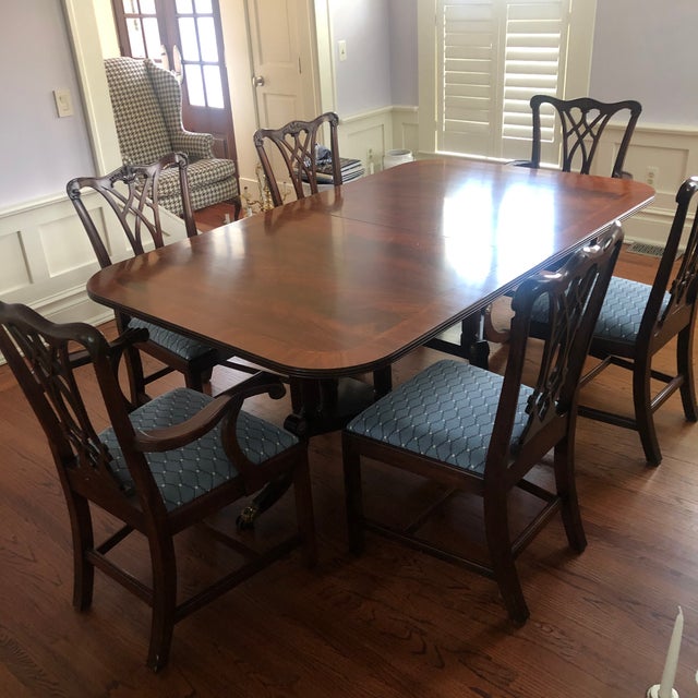 Henkel Harris Chippendale Mahogany Dining Room Table Chairish
