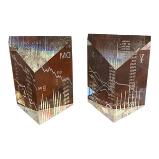 Mid 20th Century Wall Street by Steuben - a Pair For Sale