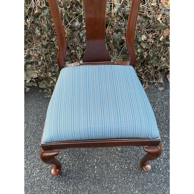 Brown Late 20th Century Solid Cherry Queen Anne Dining Chairs - Set of 6 For Sale - Image 8 of 12