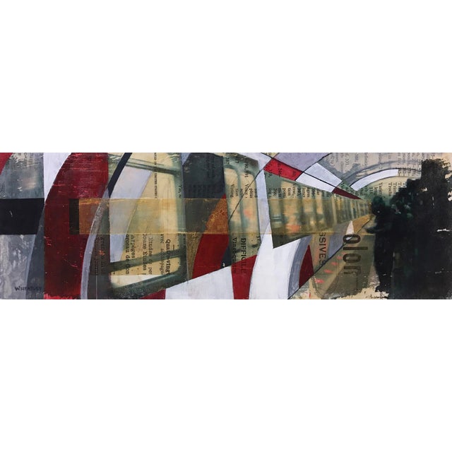 Subway by Justin Wheatley | Mixed (photo, collage, acrylic) on panel abstract urban scene For Sale