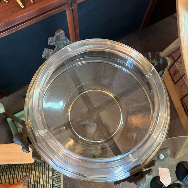 Metal Antique Victorian Art Nouveau Aquarium Fish Bowl and Stand For Sale - Image 7 of 9