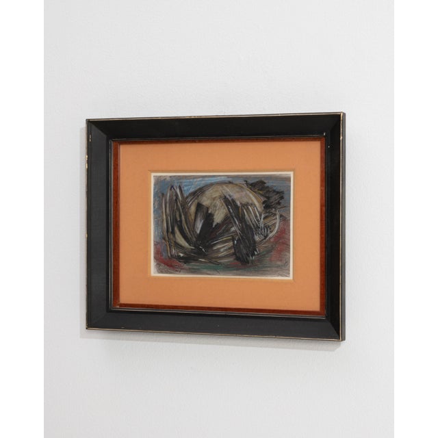 Mid 20th Century France Burnt Orange Wood Painting For Sale - Image 11 of 16