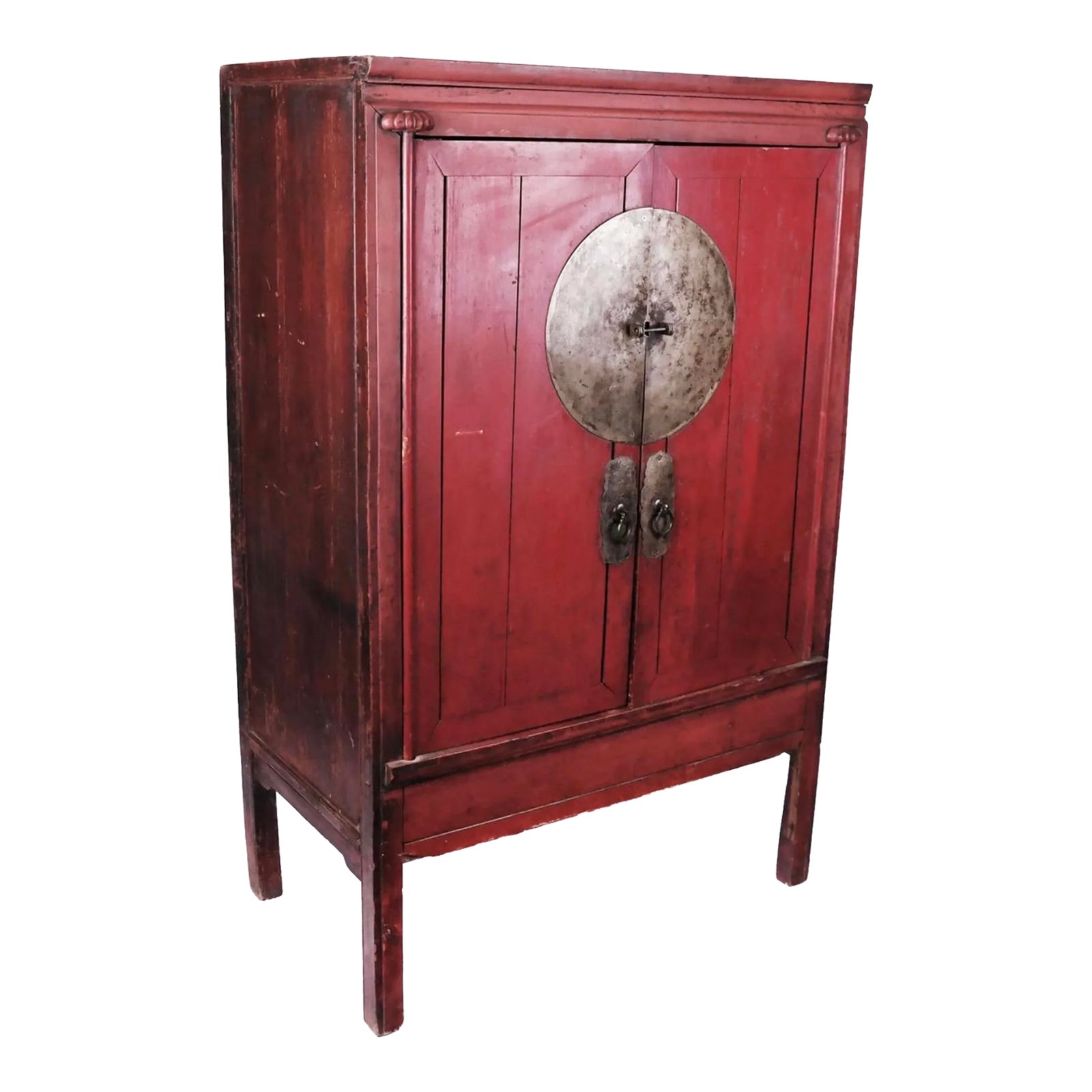 Mid 19th Century Antique Chinese Red Armoire Chairish