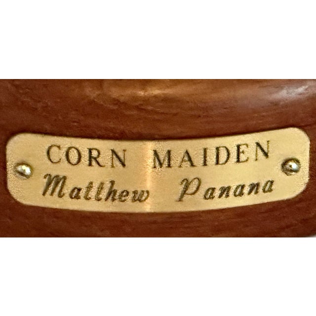 Matthew Panana Jemez Pueblo “Corn Maiden” Alabaster & Turquoise Sculpture For Sale - Image 9 of 9