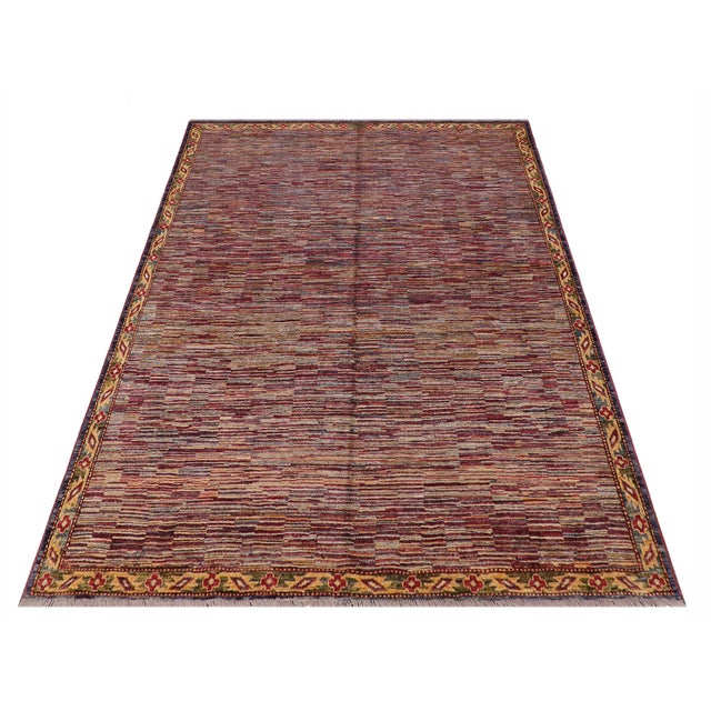 Modern Gabbeh Blue/Red Wool Rug - 8'1'' X 9'10'' For Sale In New York - Image 6 of 10