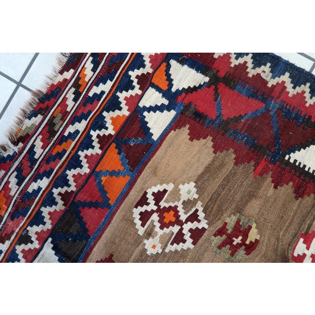 1930s, Handmade Antique Persian Ardabil Kilim Rug 4.5' X 6.5' For Sale - Image 13 of 16