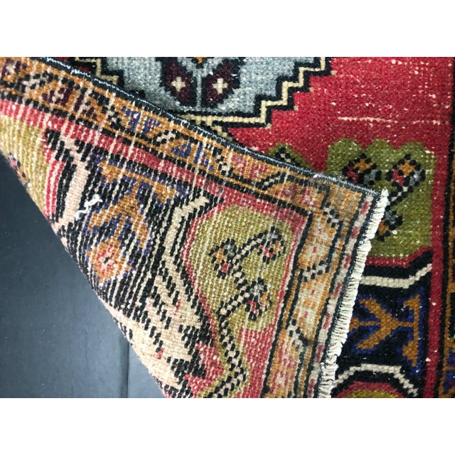 1960s Red Oushak Handmade Turkish Rug For Sale - Image 5 of 6