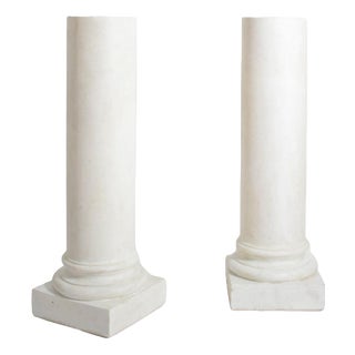 Neo-Classical Plaster Columns, 1930s, Set of 2 For Sale