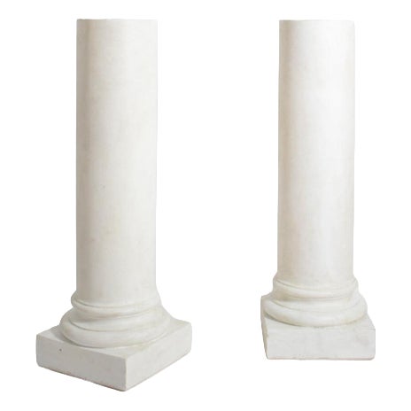 Neo-Classical Plaster Columns, 1930s, Set of 2 For Sale