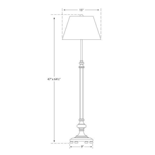 Traditional Chapman & Myers for Visual Comfort Signature Overseas Adjustable Club Floor Lamp in Antique-Burnished Brass with Black Shade For Sale - Image 3 of 3