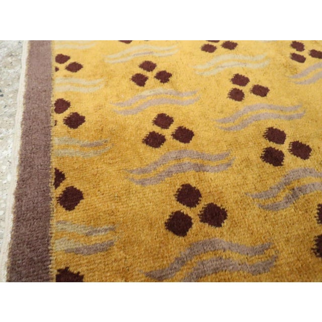 Art Deco Galerie Shabab Collection Mid-20th Century Turkish Anatolian Deco Throw Rug For Sale - Image 3 of 7