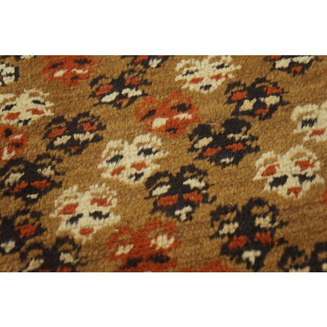 1890s Brown Geometric Tribal Antique n.w. Persian Bakshaiesh Rug 2'9" X 4'4" Handknotted Wool Carpet For Sale - Image 14 of 18