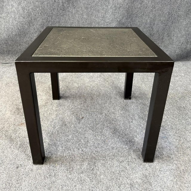 Contemporary Charleston Forge Metal Side Table With Textured Top For Sale - Image 3 of 13
