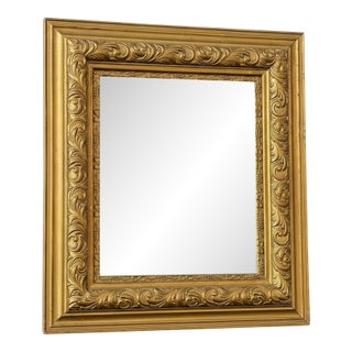 Antique Gilded Gold Mirror-Ornate Victorian Frame-Wall-Vintage-Carved-French For Sale