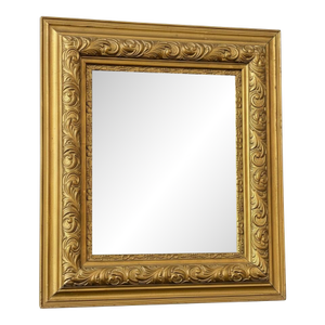 Antique Gilded Gold Mirror-Ornate Victorian Frame-Wall-Vintage-Carved-French