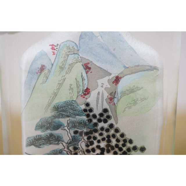 Antique Chinese Chinoiserie Reverse Painted Tobacco Snuff Bottle 3.5" For Sale - Image 14 of 16