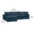 Wood Cali Navy Performance Fabric Modular 4 Piece Sectional For Sale - Image 7 of 8