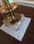 Metal Vintage Twisted Brass and Marble Table Lamp For Sale - Image 7 of 10