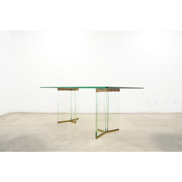 1970s Attributed to Leon Rosen Glass Dining Table For Sale - Image 9 of 18