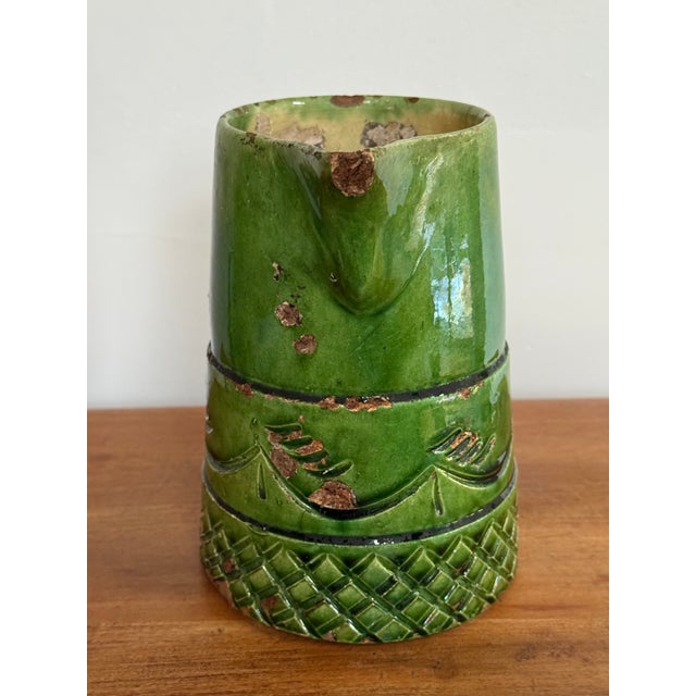 Early 20th Century Rustic Green European Pitcher For Sale - Image 6 of 12