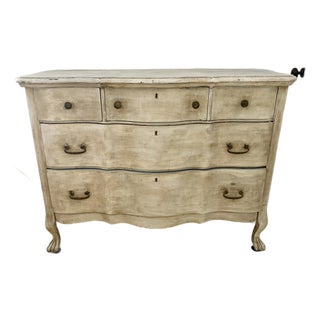 18th-Century Style French Provincial Commode With Serpentine Front and Claw Feet For Sale