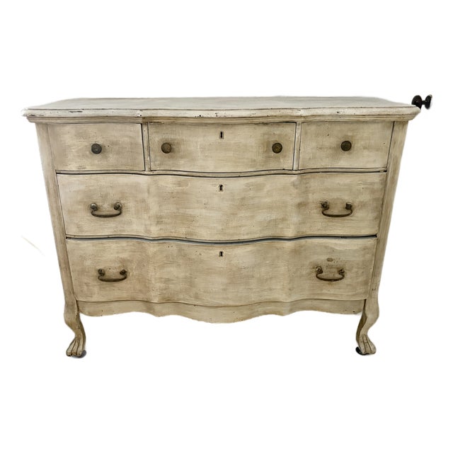 18th-Century Style French Provincial Commode With Serpentine Front and Claw Feet For Sale