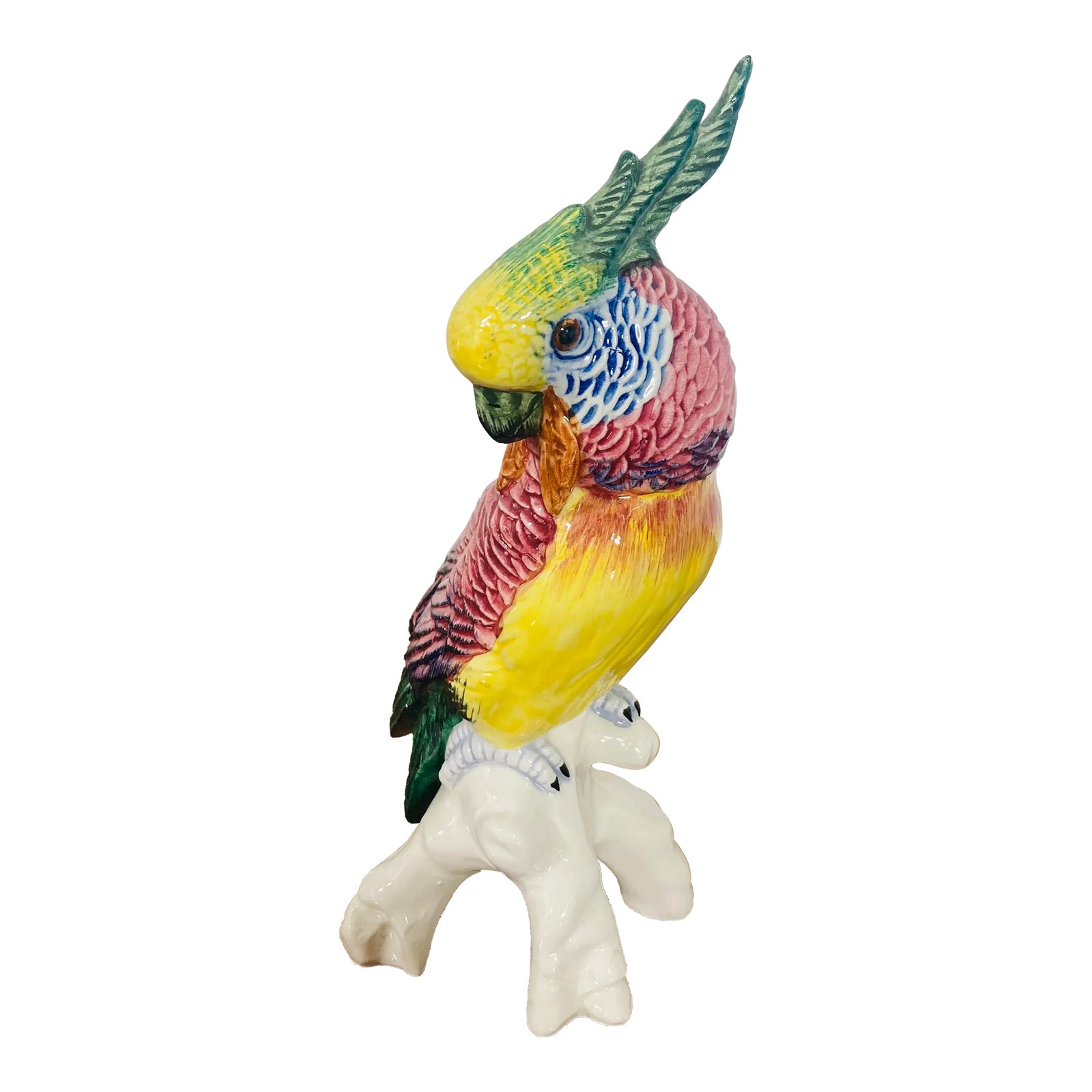 Vintage Italian Ceramic Parakeet | Chairish