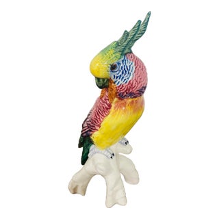 Vintage Italian Ceramic Parakeet For Sale
