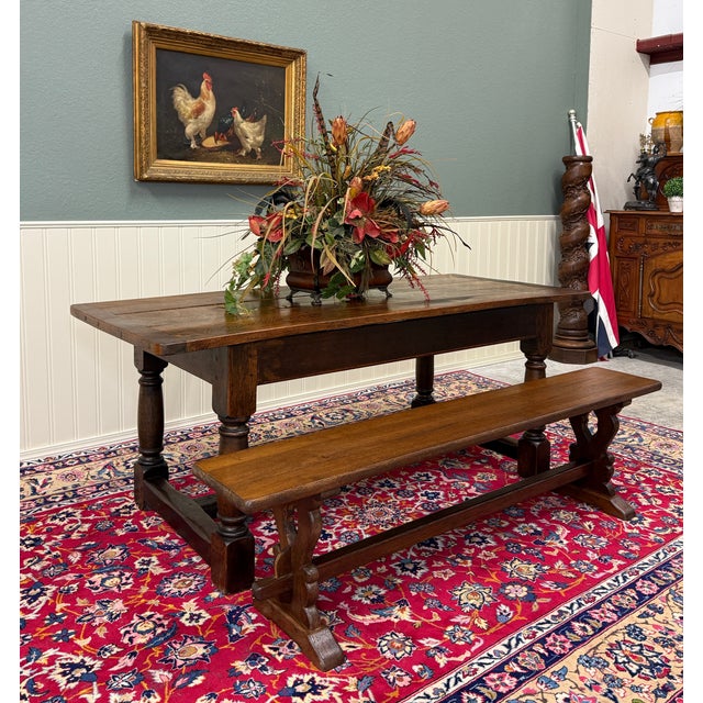 Antique French Farmhouse Benches Banquette Seating Pair Window Seats For Sale In Dallas - Image 6 of 14