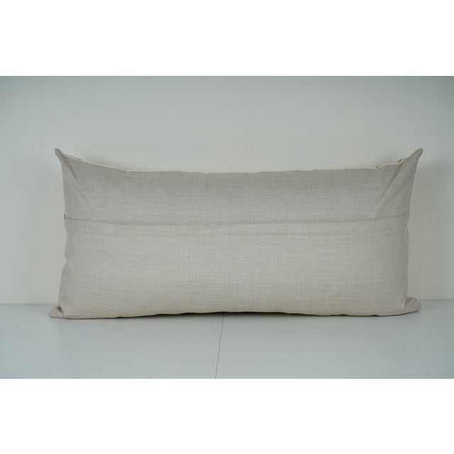 1990s Tree of Life Suzani Pillow Cover, Uzbek Cotton, Vintage Handmade (16'' X 34'') For Sale - Image 5 of 5