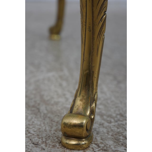 Labarge Brass & Glass Scroll Foot Coffee Table For Sale - Image 12 of 12