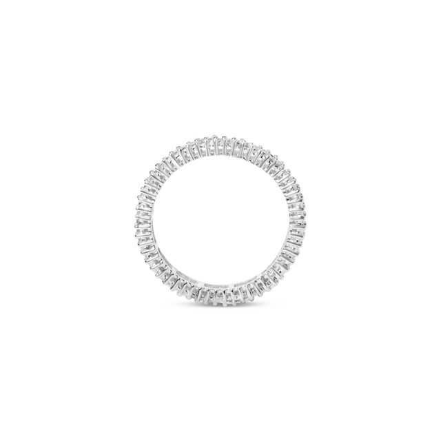 10K White Gold 1.0 Cttw Princess Cut Diamond Double Row Eternity Band Ring (I-J Color, I1-I2 Clarity)- Size 8 For Sale - Image 4 of 6