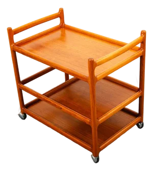 1960s Serving Bar Cart Trolley Johannes Andersen Teak Silkeborg