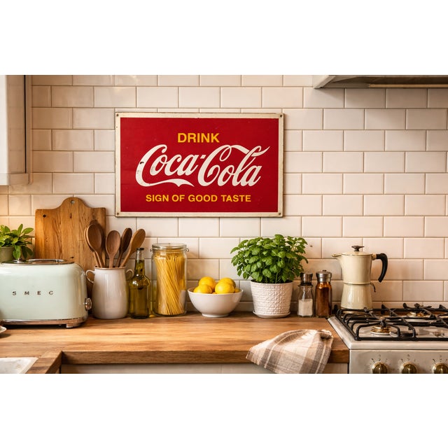 Metal Vintage Coca-Cola Sign, 1960s For Sale - Image 7 of 7