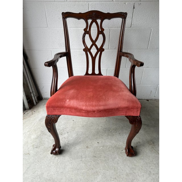 Wood Kindel Furniture Co. Mahogany Chippendale Arm Chair For Sale - Image 7 of 9