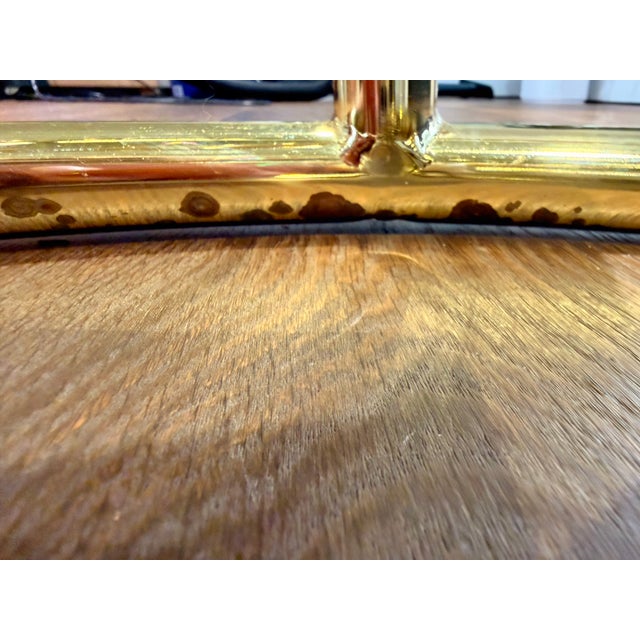 Vintage Brass & Glass Nesting Coffee Table Set + Side Table | in the Style of Milo Baughman | Hollywood Regency For Sale - Image 6 of 10