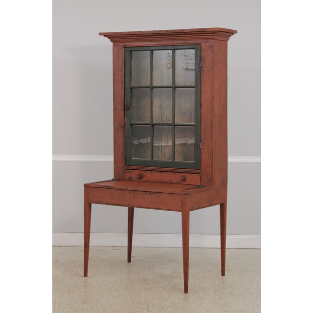 Traditional Country Paint Decorated Primitive Plantation Desk For Sale - Image 3 of 16